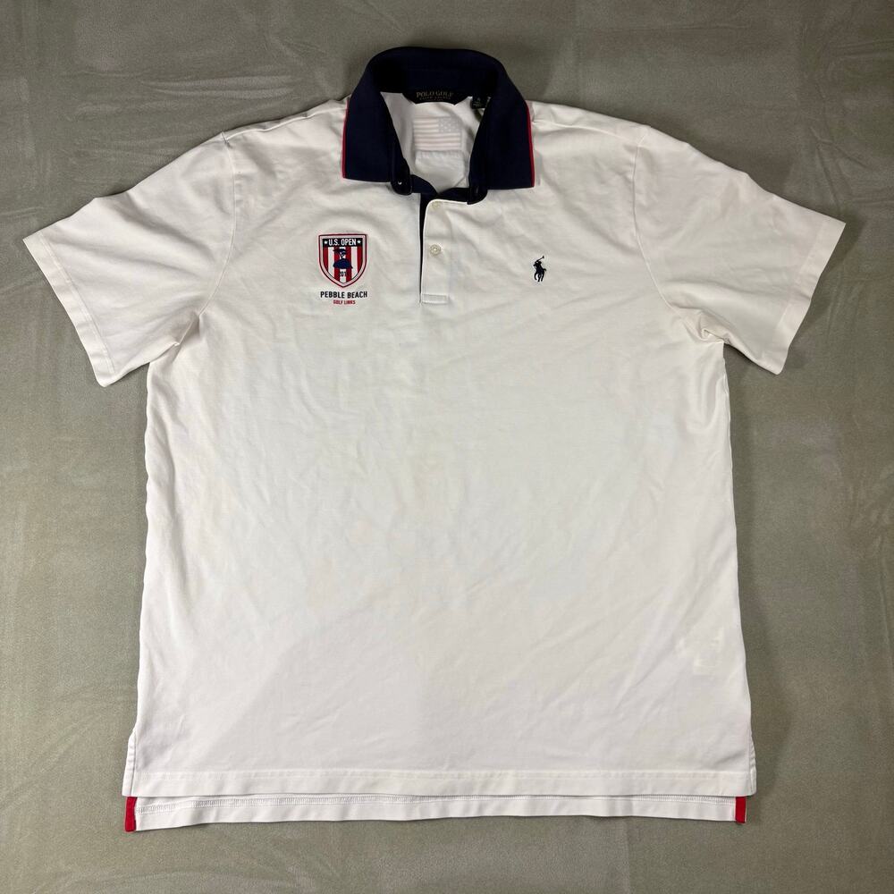 Polo‎ Golf Ralph Lauren 2019 US Open Pebble Beach White Polo Shirt XL Peru